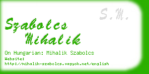 szabolcs mihalik business card